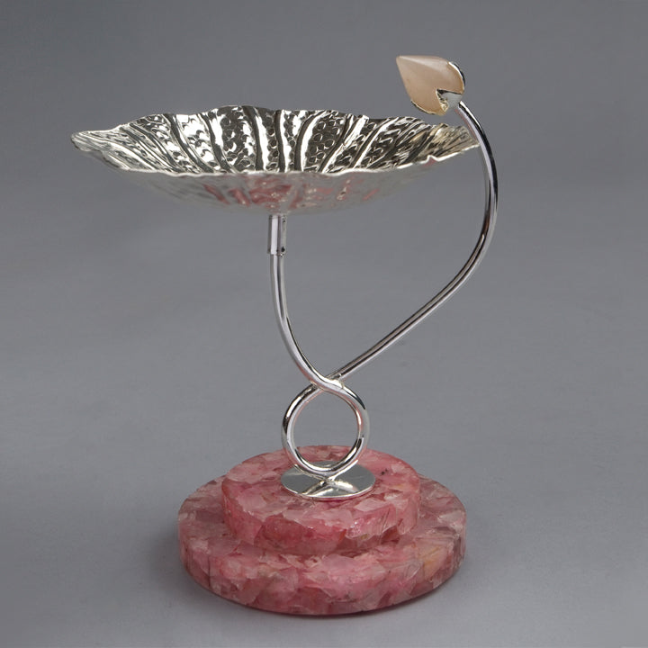 Lotus Leaf Nut Bowl on Agate Stone