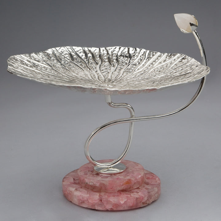 Lotus Leaf Platter on Rose Quartz Stone